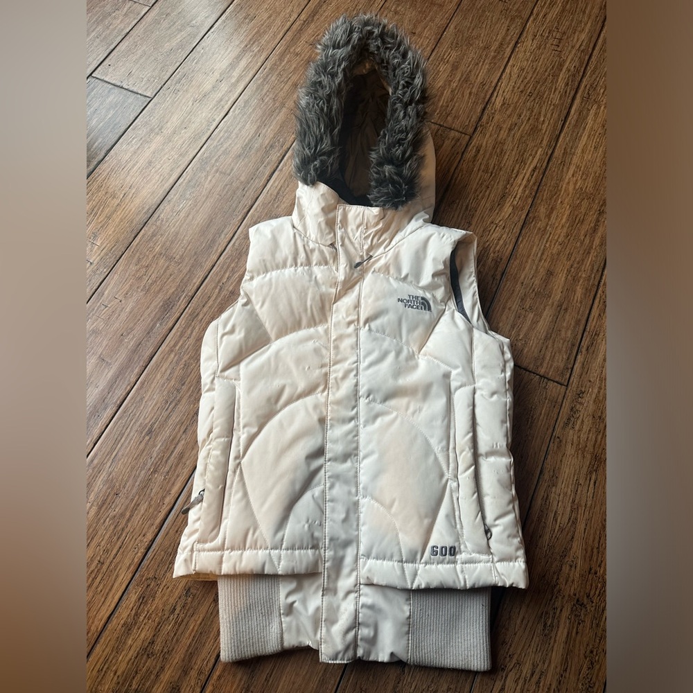 The North Face Prodigy 600 Down Fill Vest Faux Fur Hood Women's Zip Up